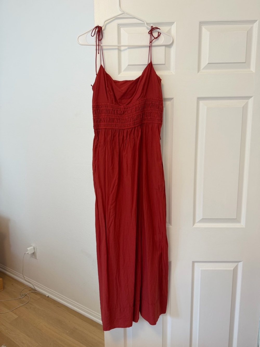 Zara Crimson Tie-Shoulder Maxi Dress